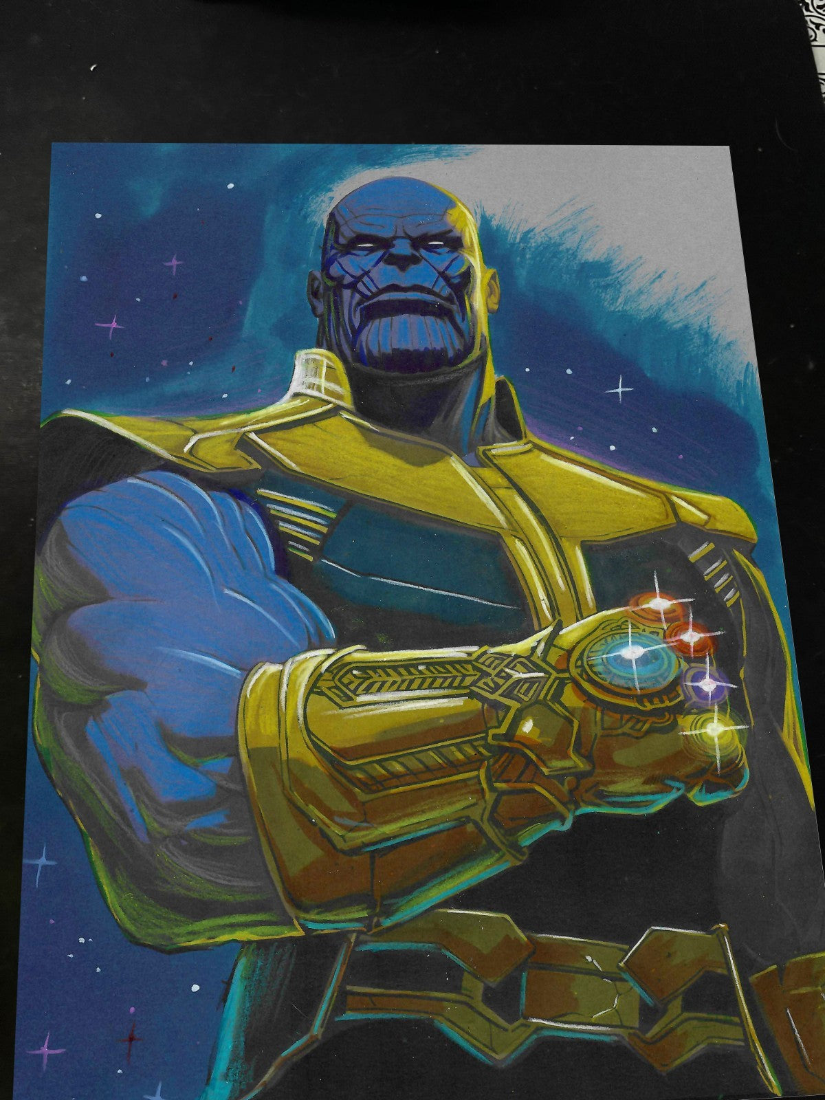 Thanos Art Print Signed 8.5x11 | Art by Keyeske