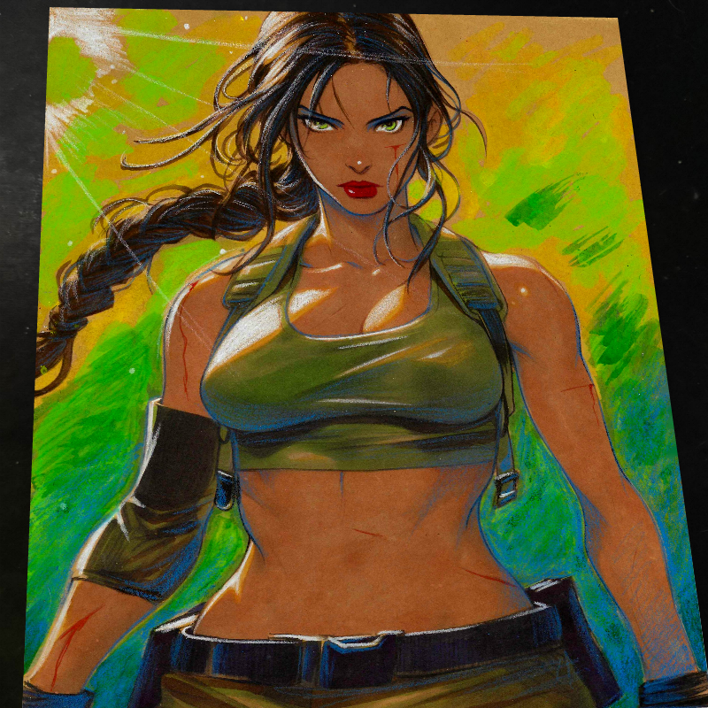 Lara Croft Art Print 8.5x11 Art by Keyeske