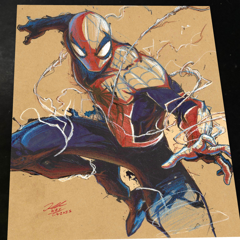 Spider-Man Art Print Signed 8.5x11 | Art by Keyeske