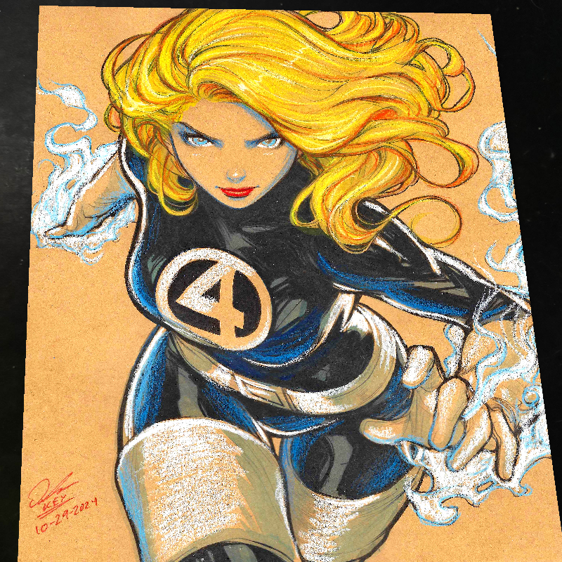 Sue Storm Fantastic 4 Art Print Signed 8.5x11 | Art by Keyeske