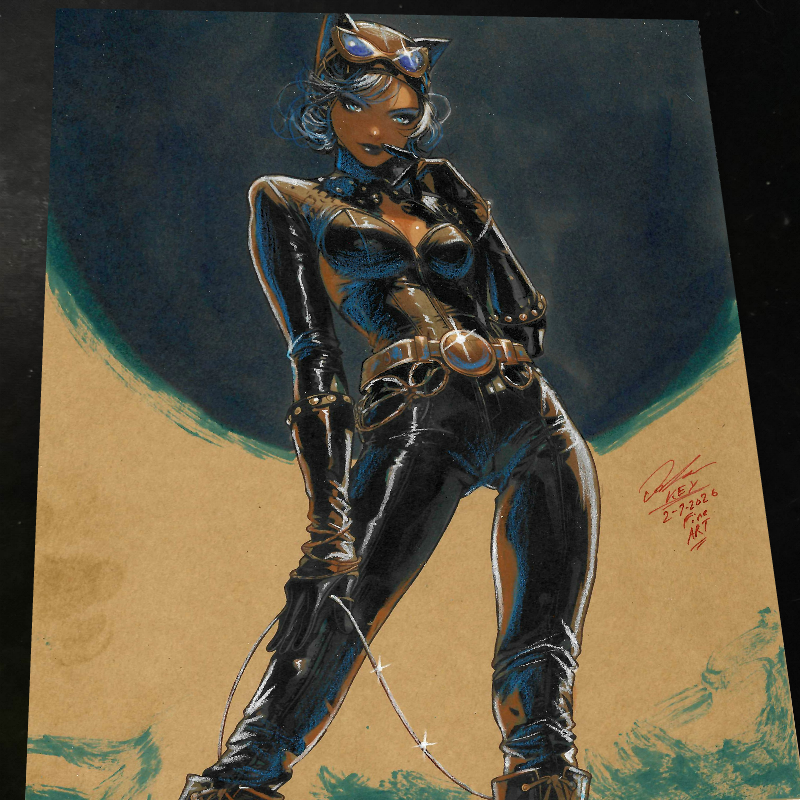 Catwoman Art Print Signed 8.5x11 | Art by Keyeske