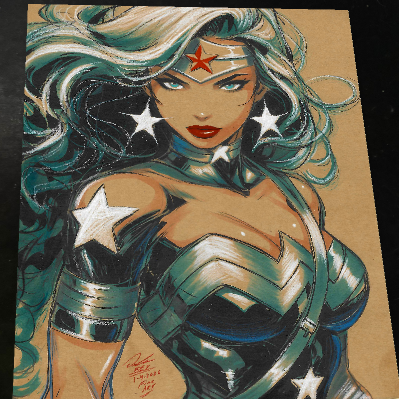 Wonder Woman Art Print Signed 8.5x11 | Art by Keyeske