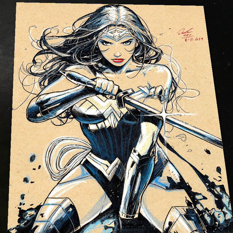 Wonder Woman Art Print Signed 8.5x11 | Art by Keyeske