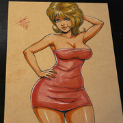 Annie Fanny Playboy Comics Art Print Signed 8.5x11 | Art by Keyeske