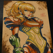 Zero Suit Samus Aran Super Metroid - Marvel art print by Keyeske