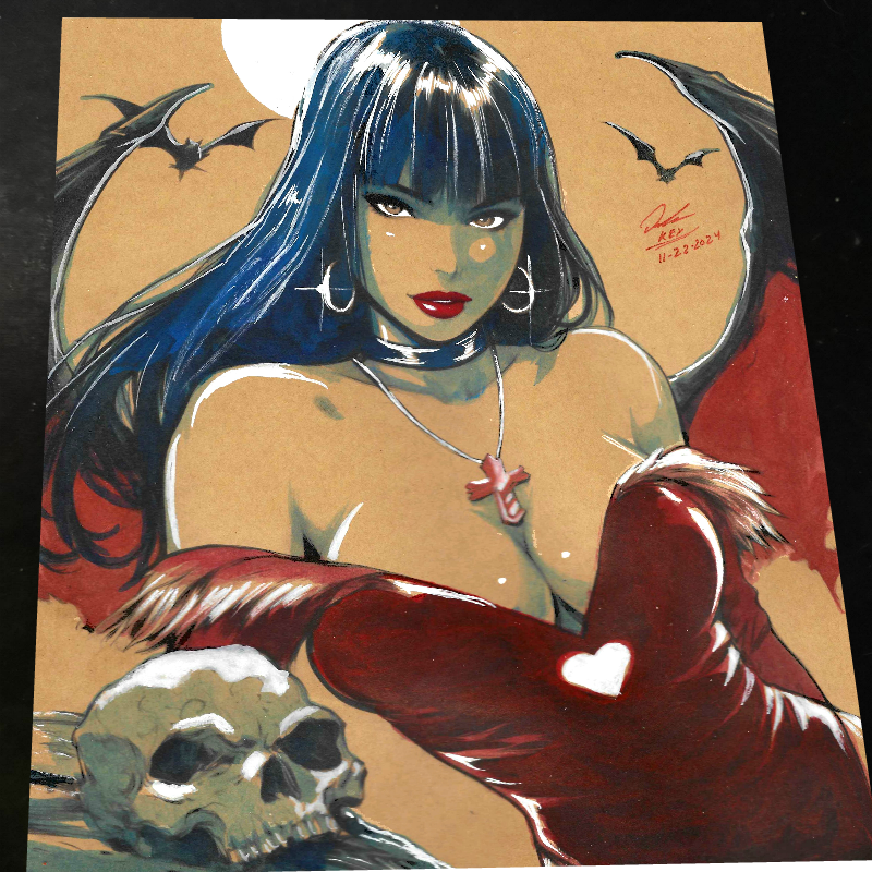 Vampirella Art Print Signed 8.5x11 Art by Keyeske