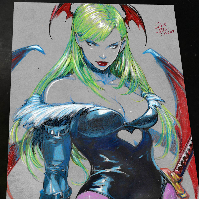 Morrigan Art Print Signed 8.5x11 | Art by Keyeske