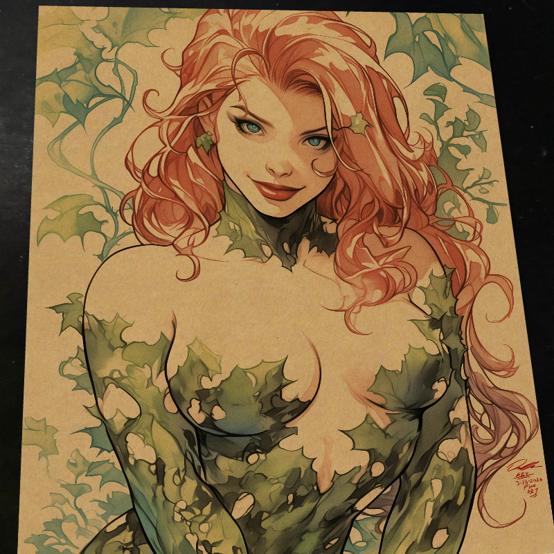 Poison Ivy Art Print Signed 8.5x11 | Art by Keyeske