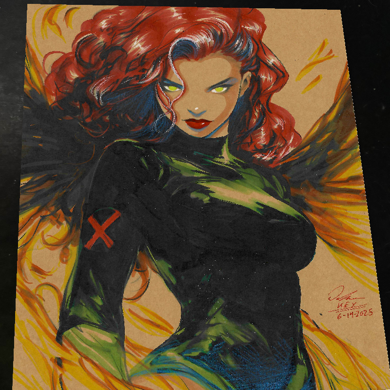 Jean Grey Art Print Signed 8.5x11 | Art by Keyeske