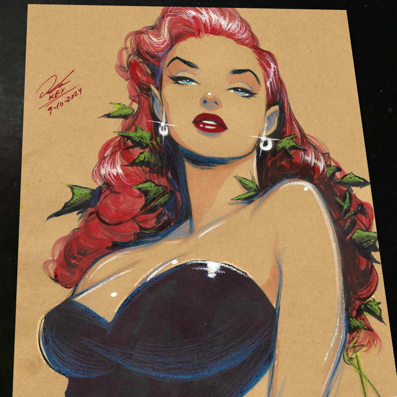 Poison Ivy Art Print Signed 8.5x11 | Art by Keyeske