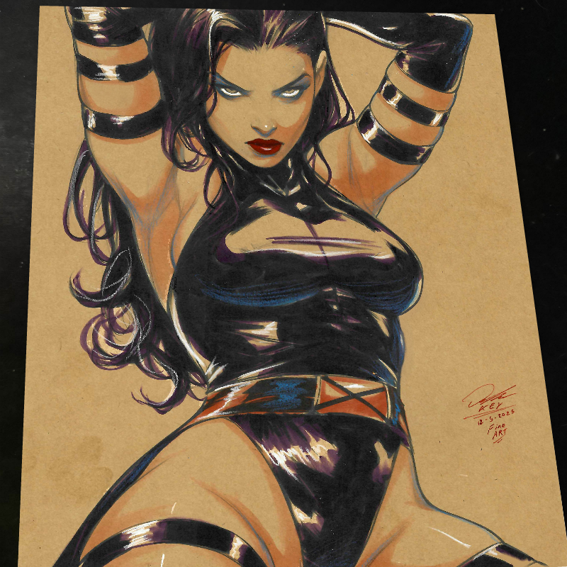 Psylocke Art Print Signed 8.5x11 | Art by Keyeske
