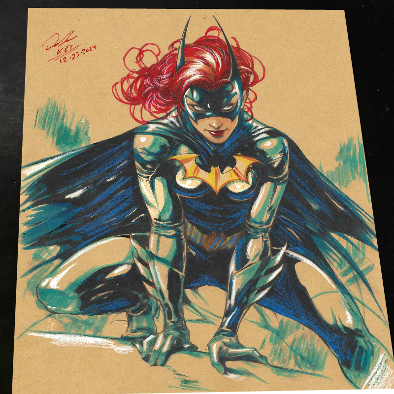 Batgirl Art Print Signed 8.5x11 | Art by Keyeske
