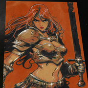 Red Sonja Art Print Signed 8.5x11 | Art by Keyeske