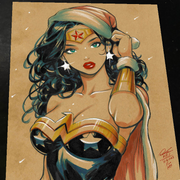 Wonder Woman Art Print Signed 8.5x11 | Art by Keyeske