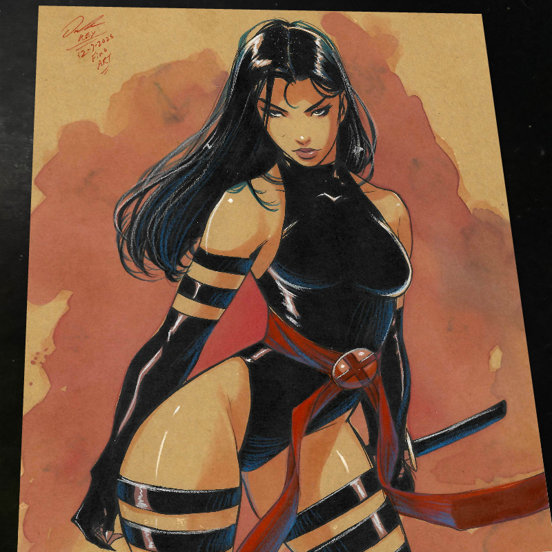 Psylocke - Marvel art print by Keyeske