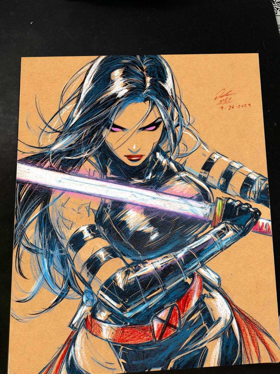 Psylocke - Marvel art print by Keyeske