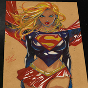 Supergirl DC Art Print Signed 8.5x11 | Art by Keyeske