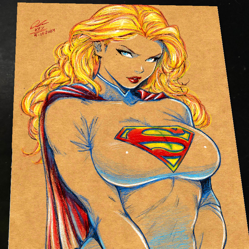 Supergirl DC Art Print Signed 8.5x11 | Art by Keyeske