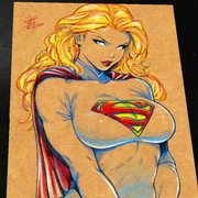 Supergirl DC Art Print Signed 8.5x11 | Art by Keyeske