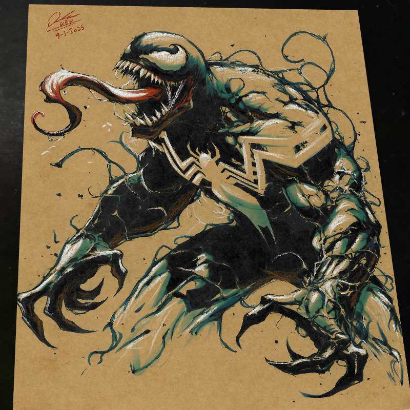 Venom Art Print Signed 8.5x11 | Art by Keyeske