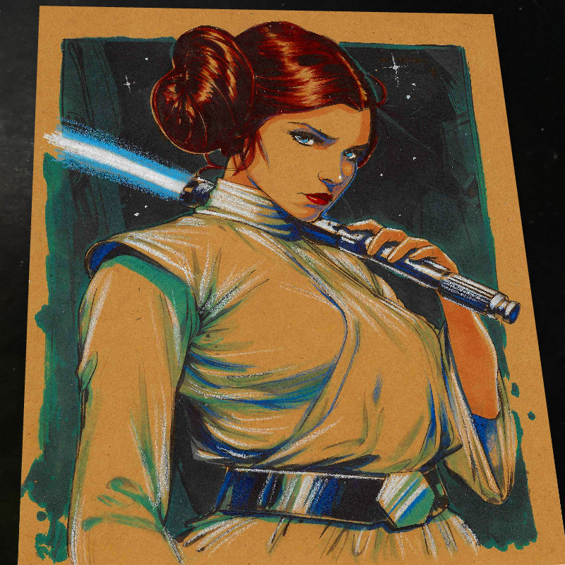 Princess Leia - Marvel art print by Keyeske