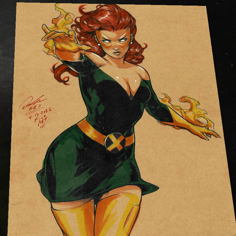 Jean Grey Art Print Signed 8.5x11 | Art by Keyeske