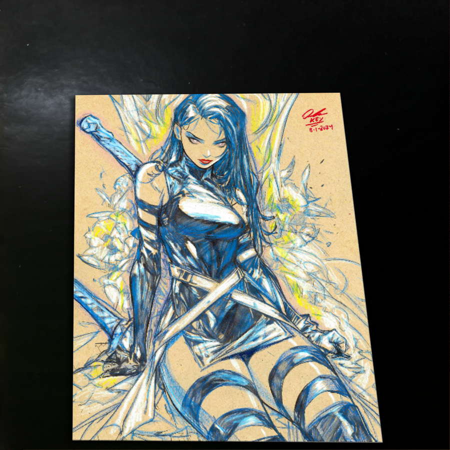 Psylocke - Marvel art print by Keyeske