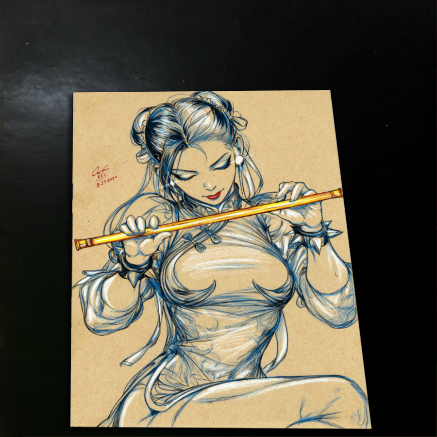 Chun Li Street Fighter Art Print Signed 8.5x11 | Art by Keyeske