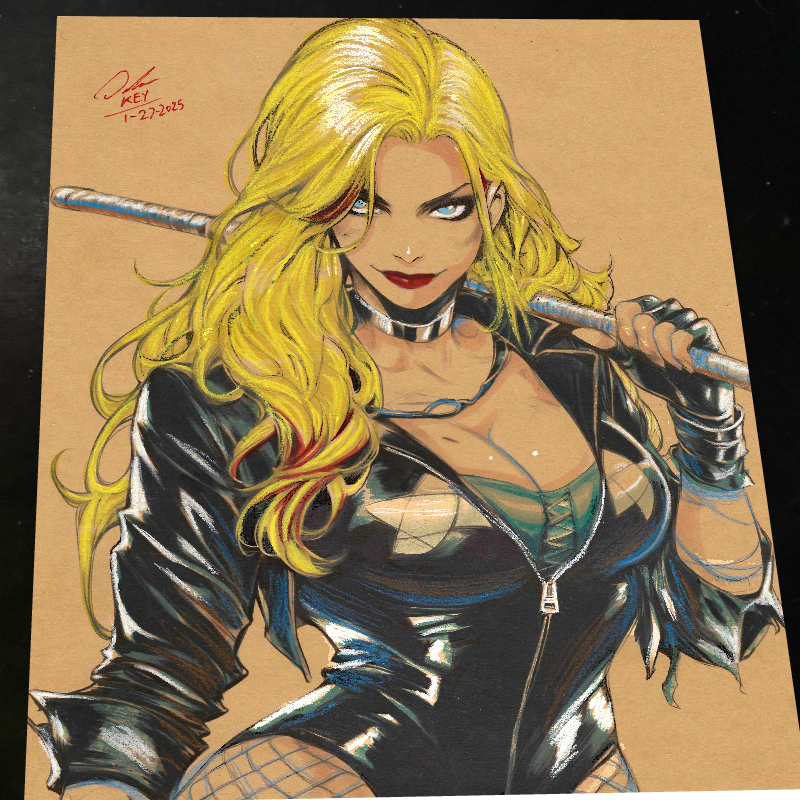 Black Canary Art Print Signed 8.5x11 | Art by Keyeske