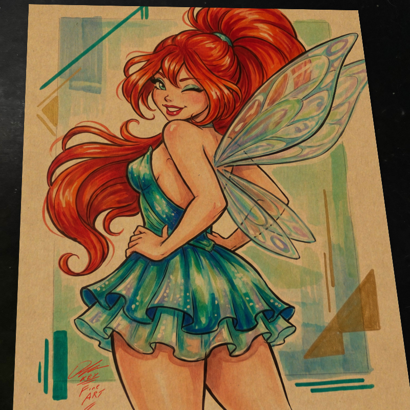 Fairy Original Art Print Signed 8.5x11 | Art by Keyeske