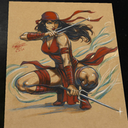 Elektra Art Print Signed 8.5x11 | Art by Keyeske