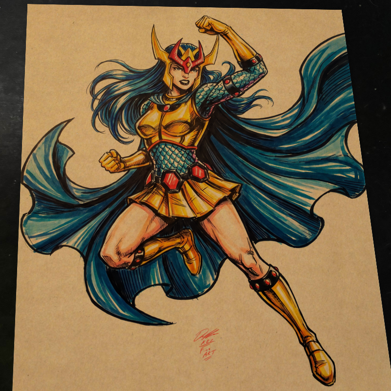 Big Barda DC Art Print Signed 8.5x11 | Art by Keyeske