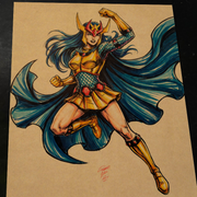 Big Barda DC Art Print Signed 8.5x11 | Art by Keyeske