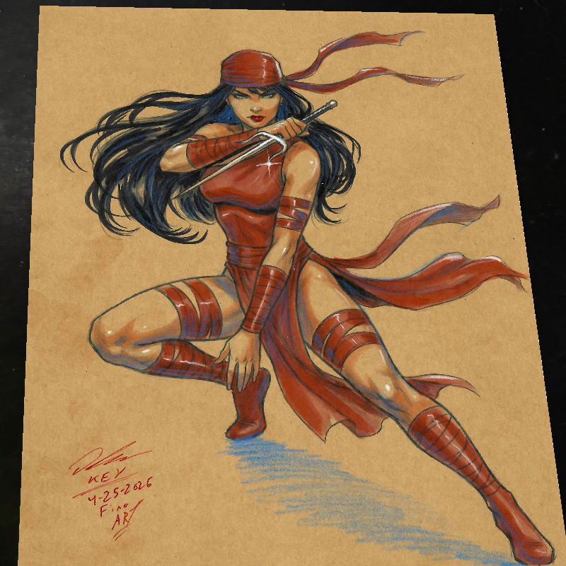 Elektra Art Print Signed 8.5x11 | Art by Keyeske