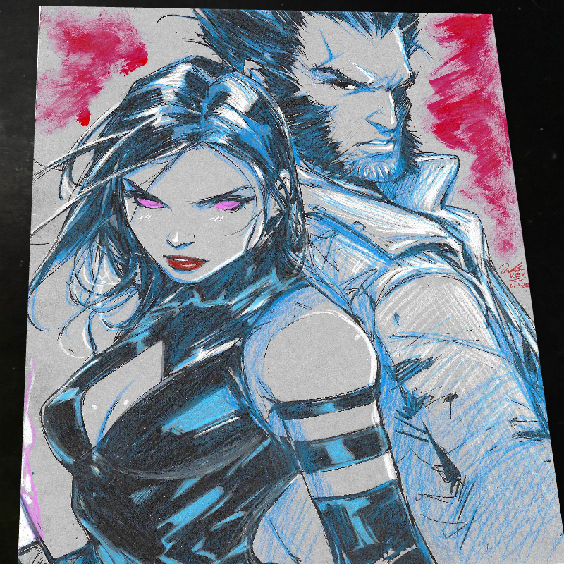 Psylocke Art Print Signed 8.5x11 | Art by Keyeske