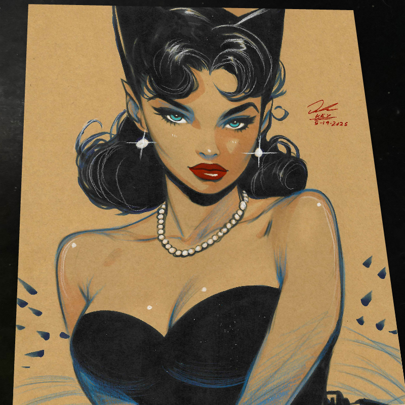 Catwoman Art Print Signed 8.5x11 | Art by Keyeske