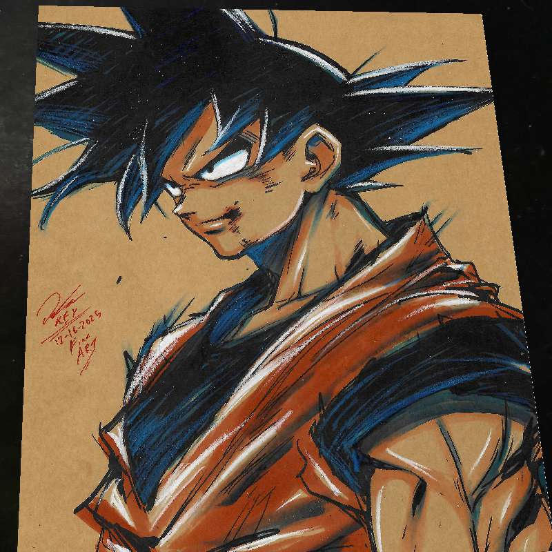 Goku Dragon Ball Z Art Print Signed 8.5x11 | Art by Keyeske