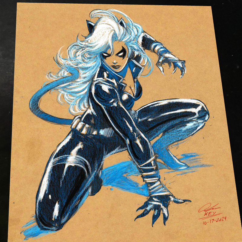 Black Cat - Marvel art print by Keyeske