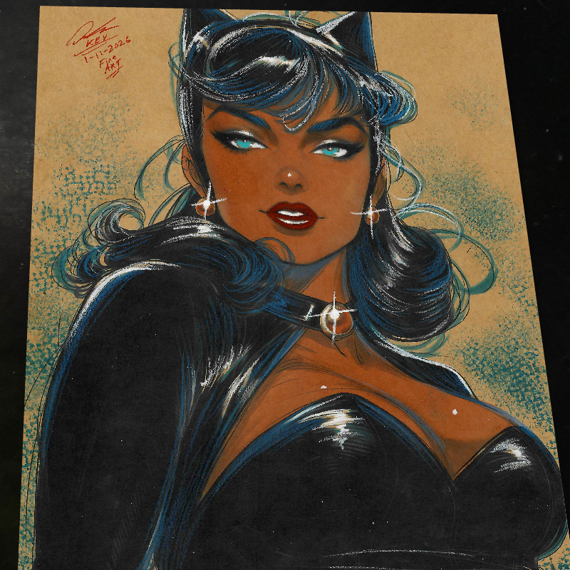 Catwoman Art Print Signed 8.5x11 | Art by Keyeske