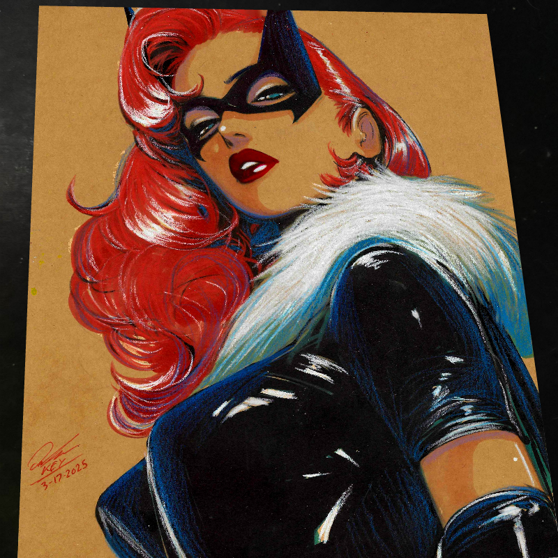 Catwoman Art Print Signed 8.5x11 | Art by Keyeske