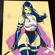 Psylocke Art Print Signed 8.5x11 | Art by Keyeske