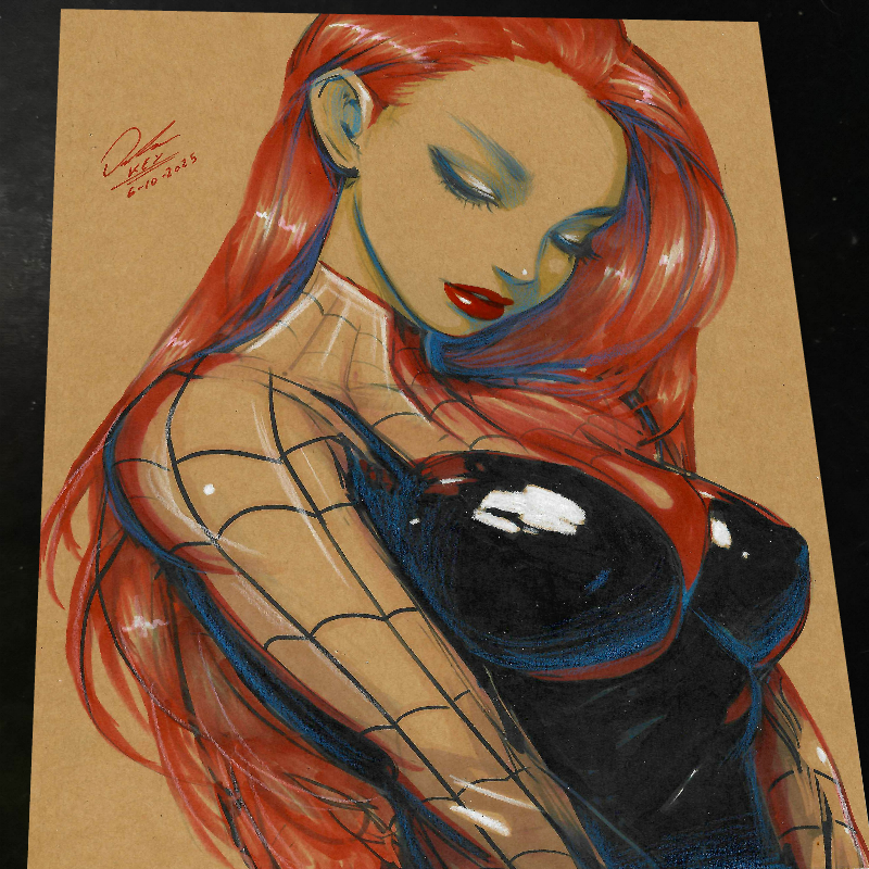 Mary Jane Watson Art Print Signed 8.5x11 | Art by Keyeske