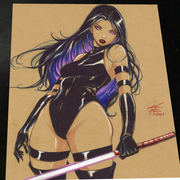 Psylocke - Marvel art print by Keyeske