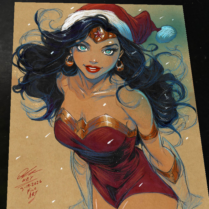 Wonder Woman Art Print Signed 8.5x11 | Art by Keyeske