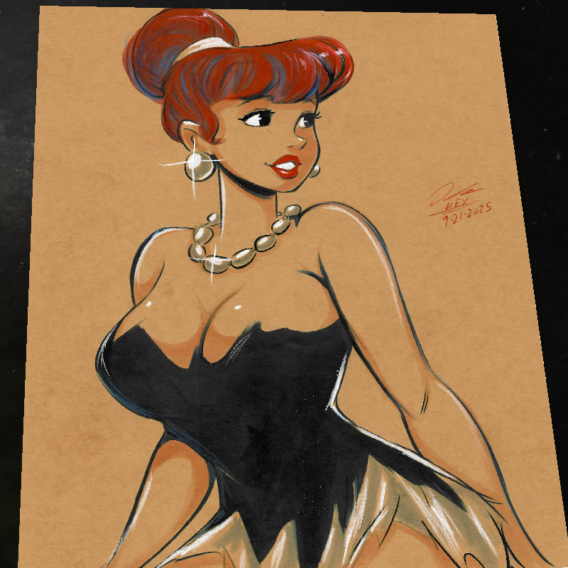 Wilma Flintstone The Flintstones Art Print Signed 8.5x11 | Art by Keyeske