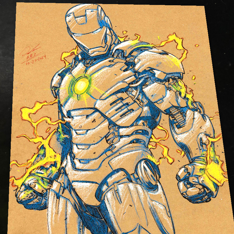 Iron Man Art Print Signed 8.5x11 | Art by Keyeske