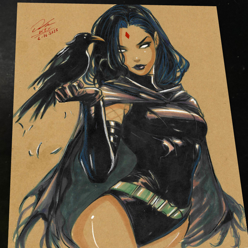 Raven Art Print Signed 8.5x11 | Art by Keyeske