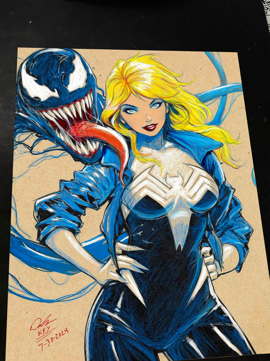 Gwen Stacy x Venom Art Print Signed 8.5x11 | Art by Keyeske