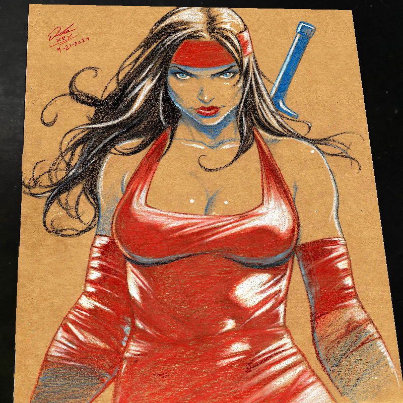 Elektra Art Print Signed 8.5x11 | Art by Keyeske