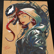 Mary Jane x Venom Art Print Signed 8.5x11 | Art by Keyeske